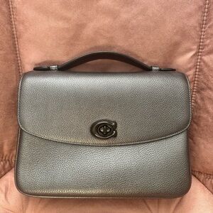 Coach Cassie Pewter Crossbody Bag with Turnlock Closure